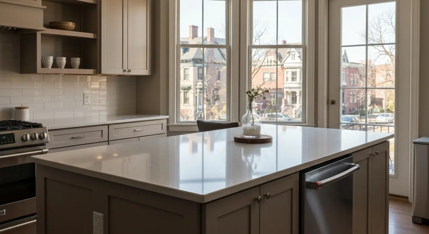 Modern kitchen remodel with new cabinets and countertops