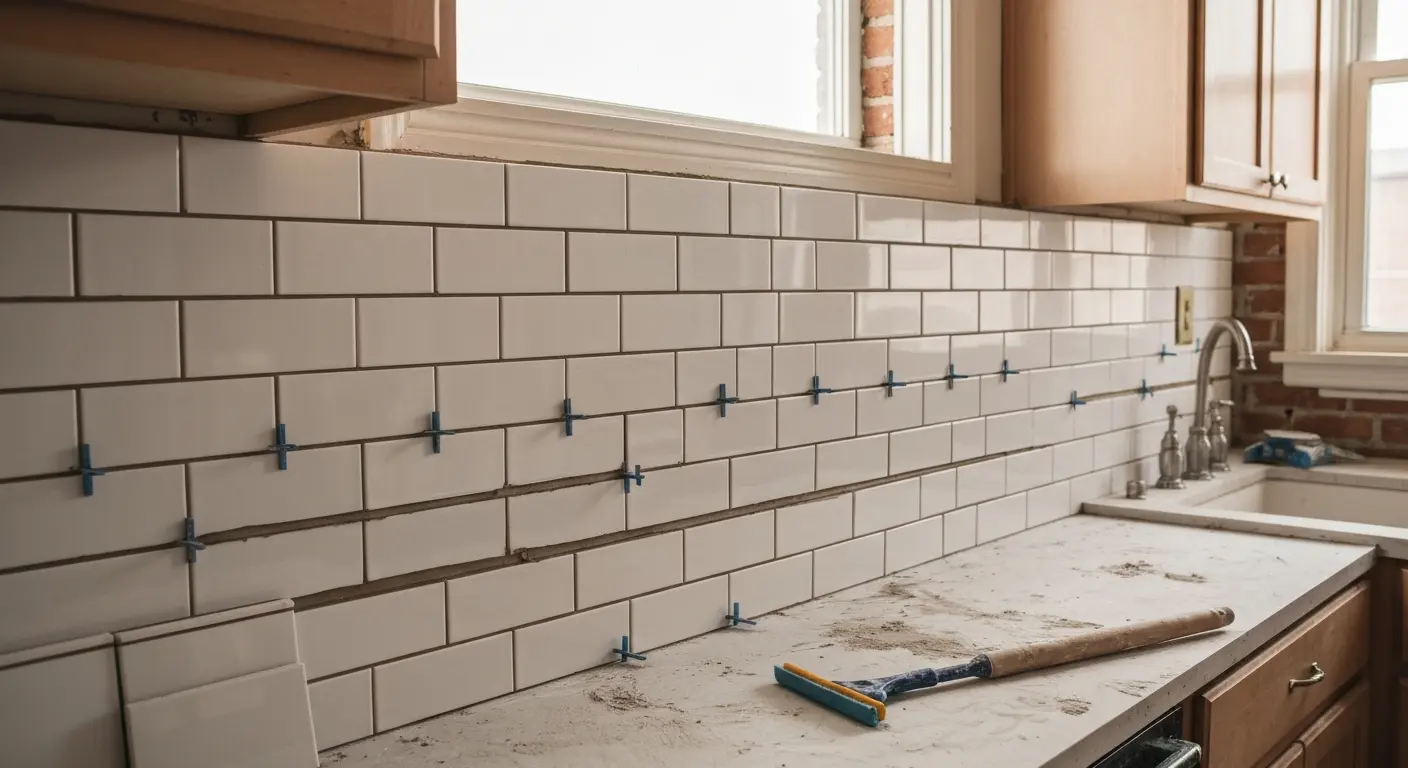 Subway tile backsplash