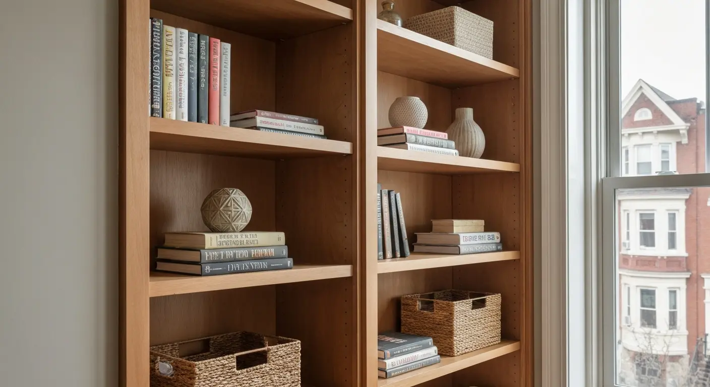 Built-in storage shelving