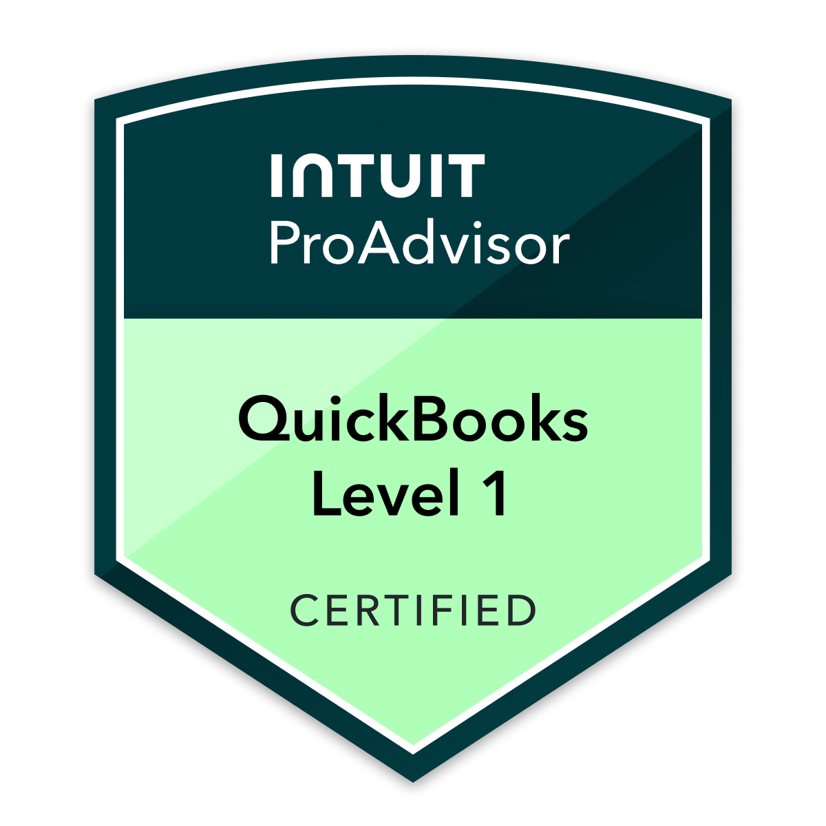 QuickBooks ProAdvisor Level 1 certification badge