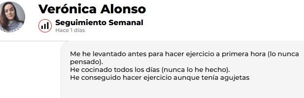Testimonio real de clienta