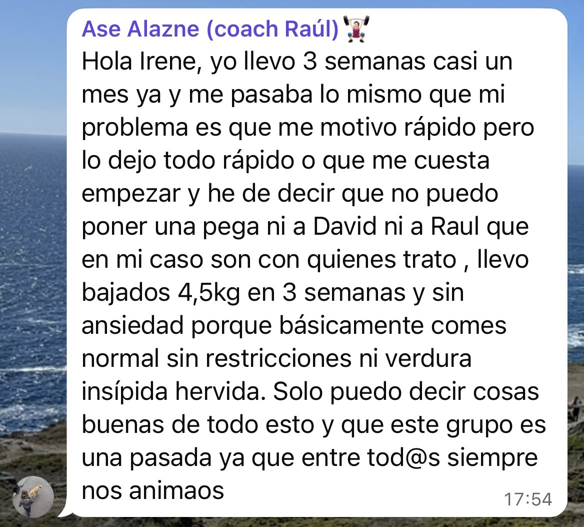 Testimonio real de clienta