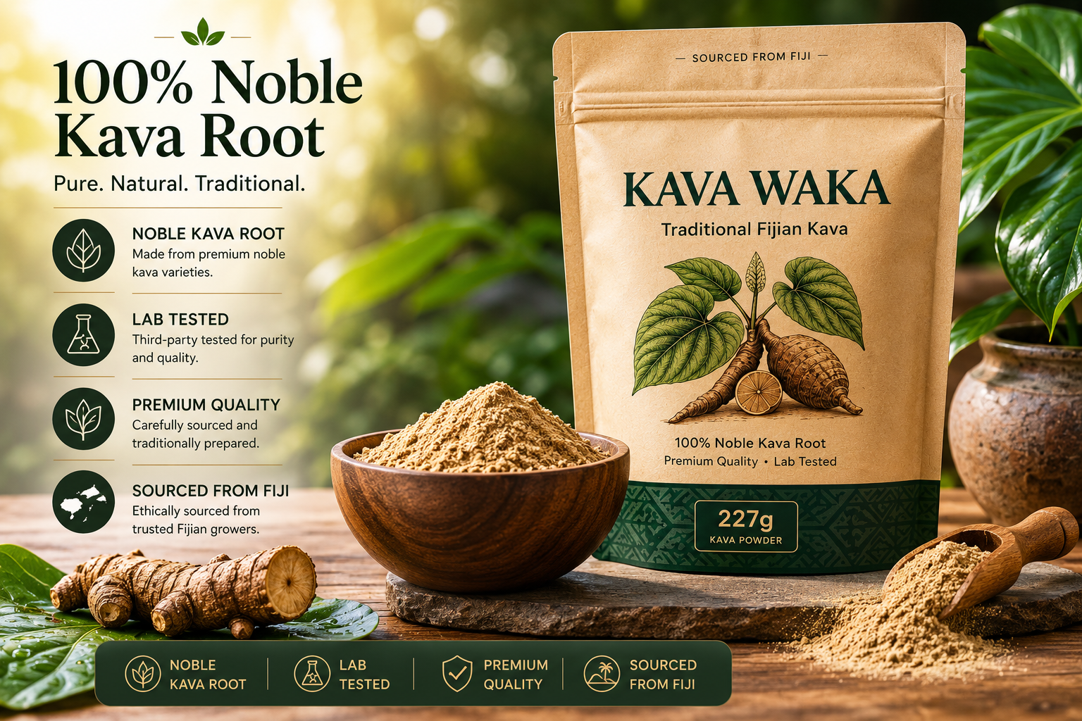 Kava Waka traditional Fijian kava pouch