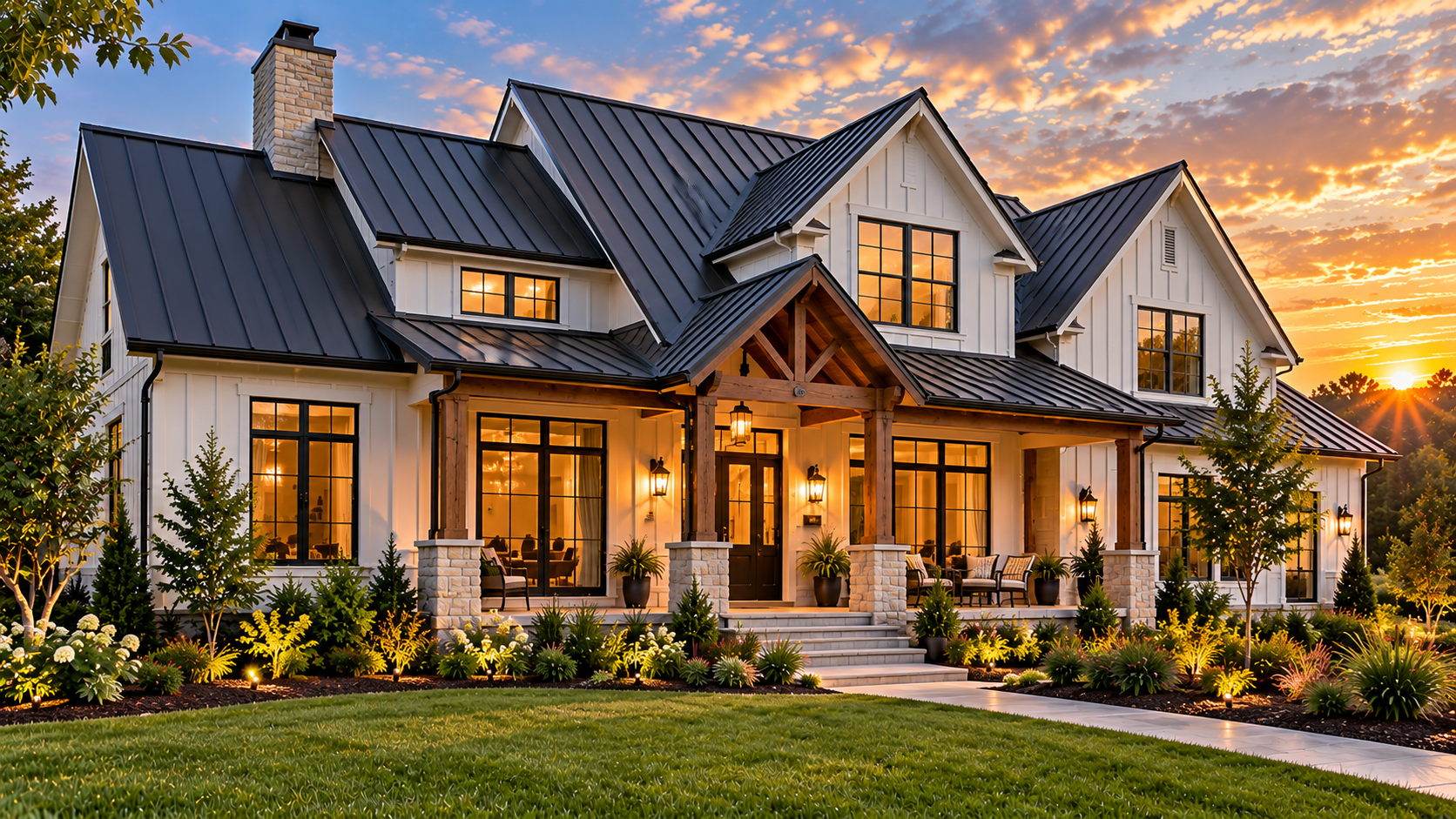 Newly finished residential roof on a Kansas City home