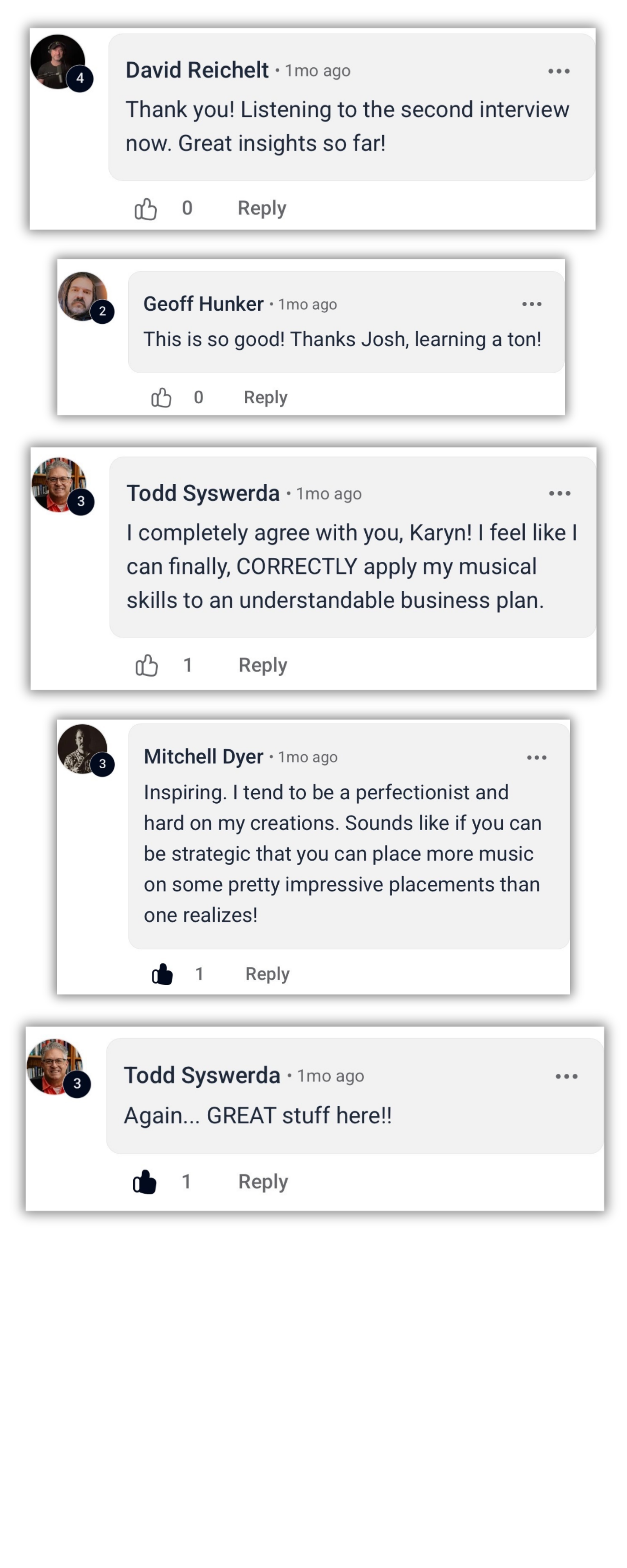 Community comment screenshot