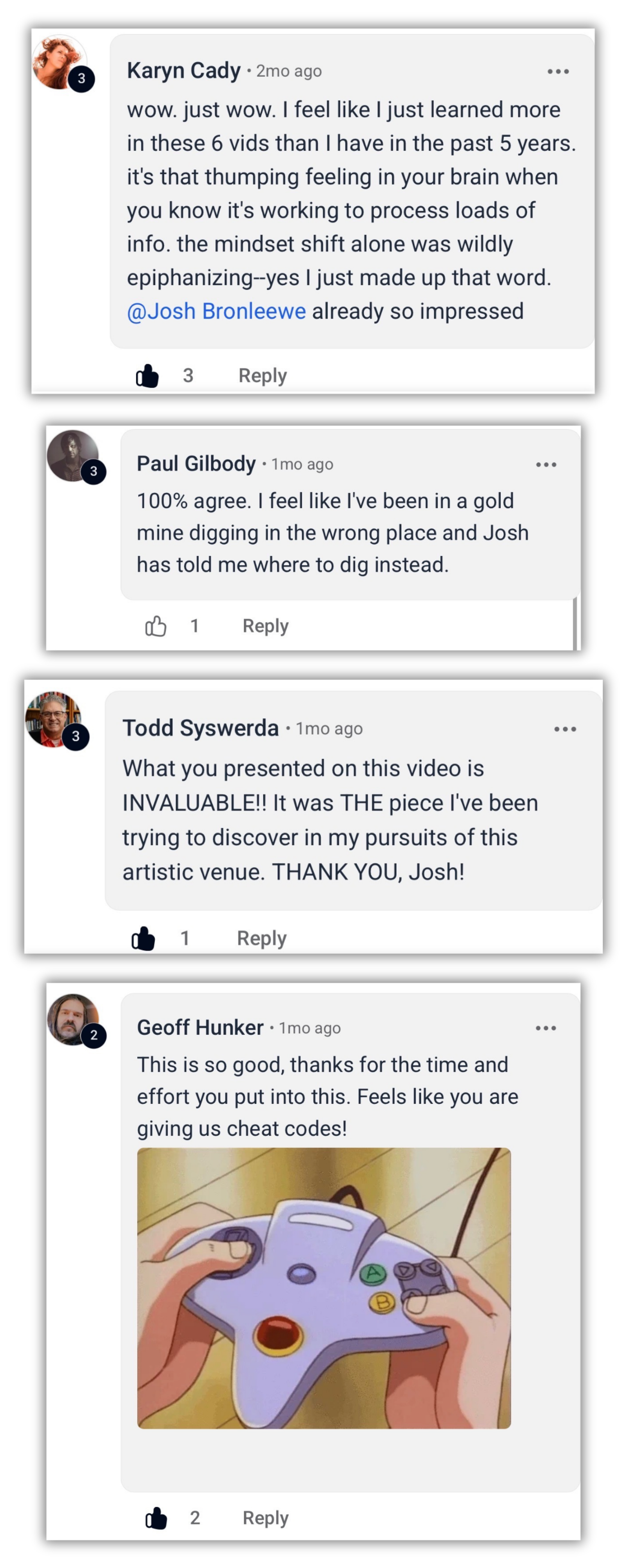 Community comment screenshot