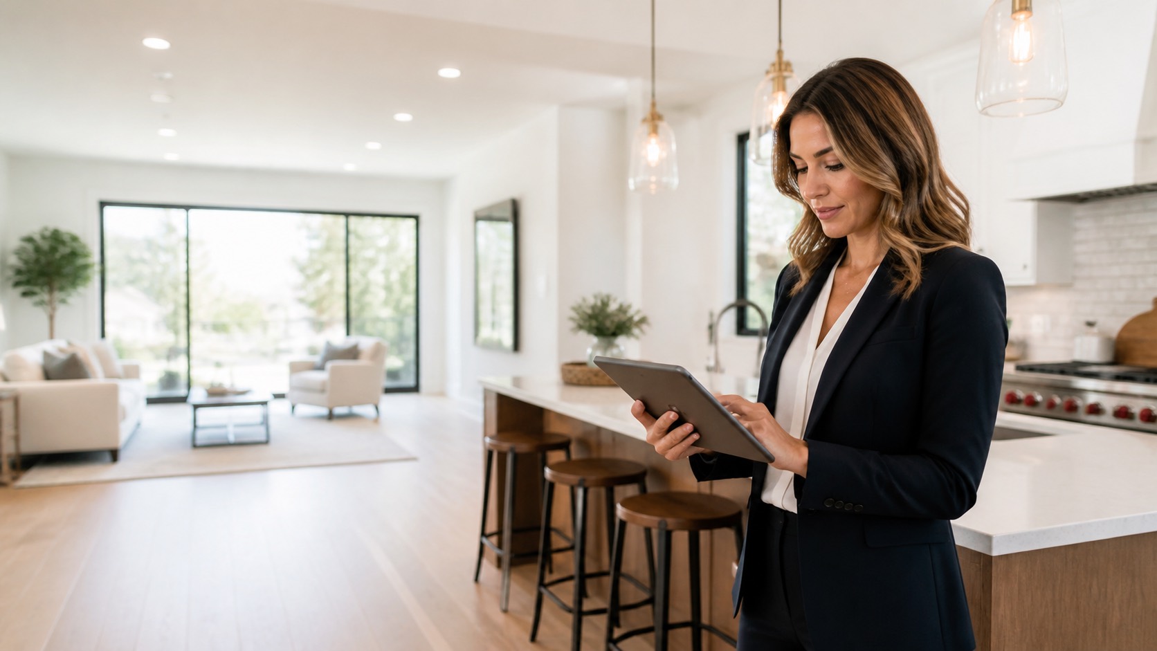 Real estate agent reviewing lead follow-up and showing request details
