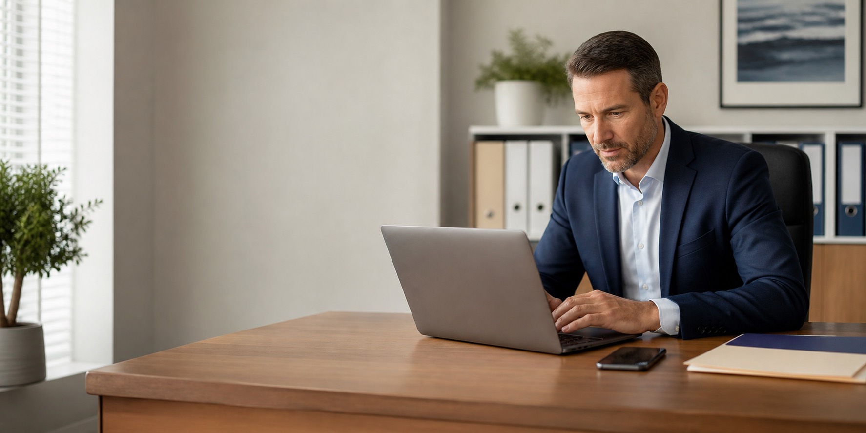 Insurance agent reviewing quote follow-up and renewal reminders