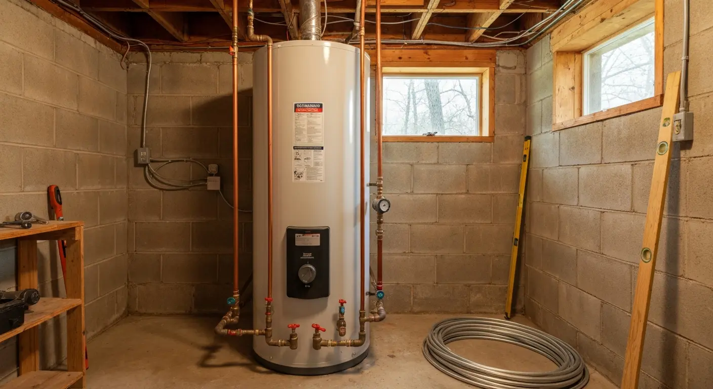 Traditional water heater installation