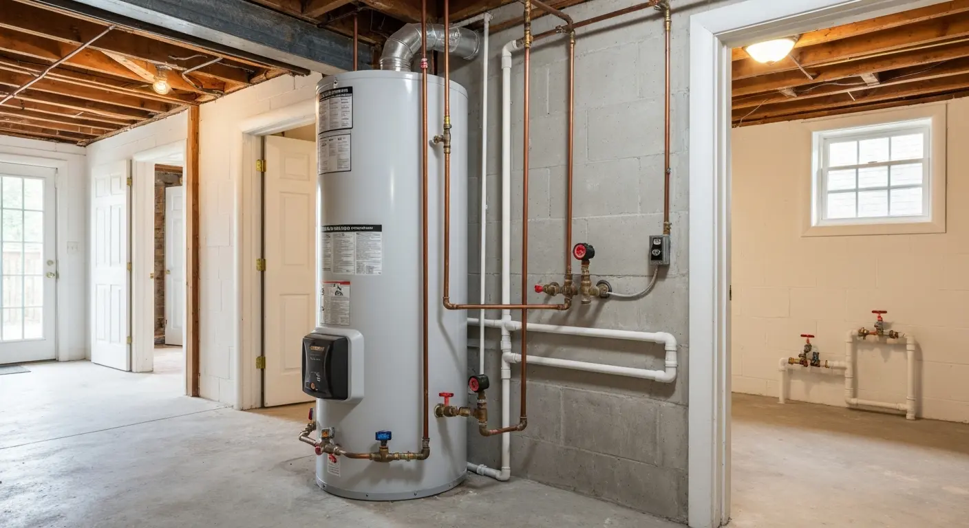 Traditional water heater installation