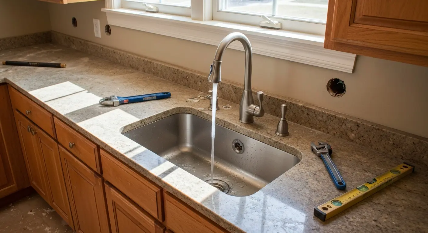 New fixture installation in kitchen