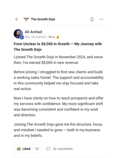 Member testimonial