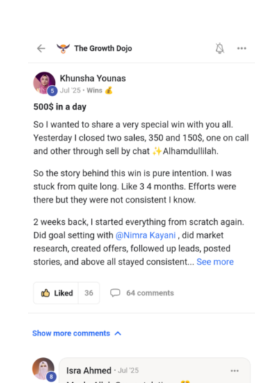 Member testimonial
