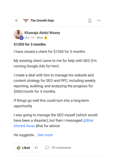 Member testimonial