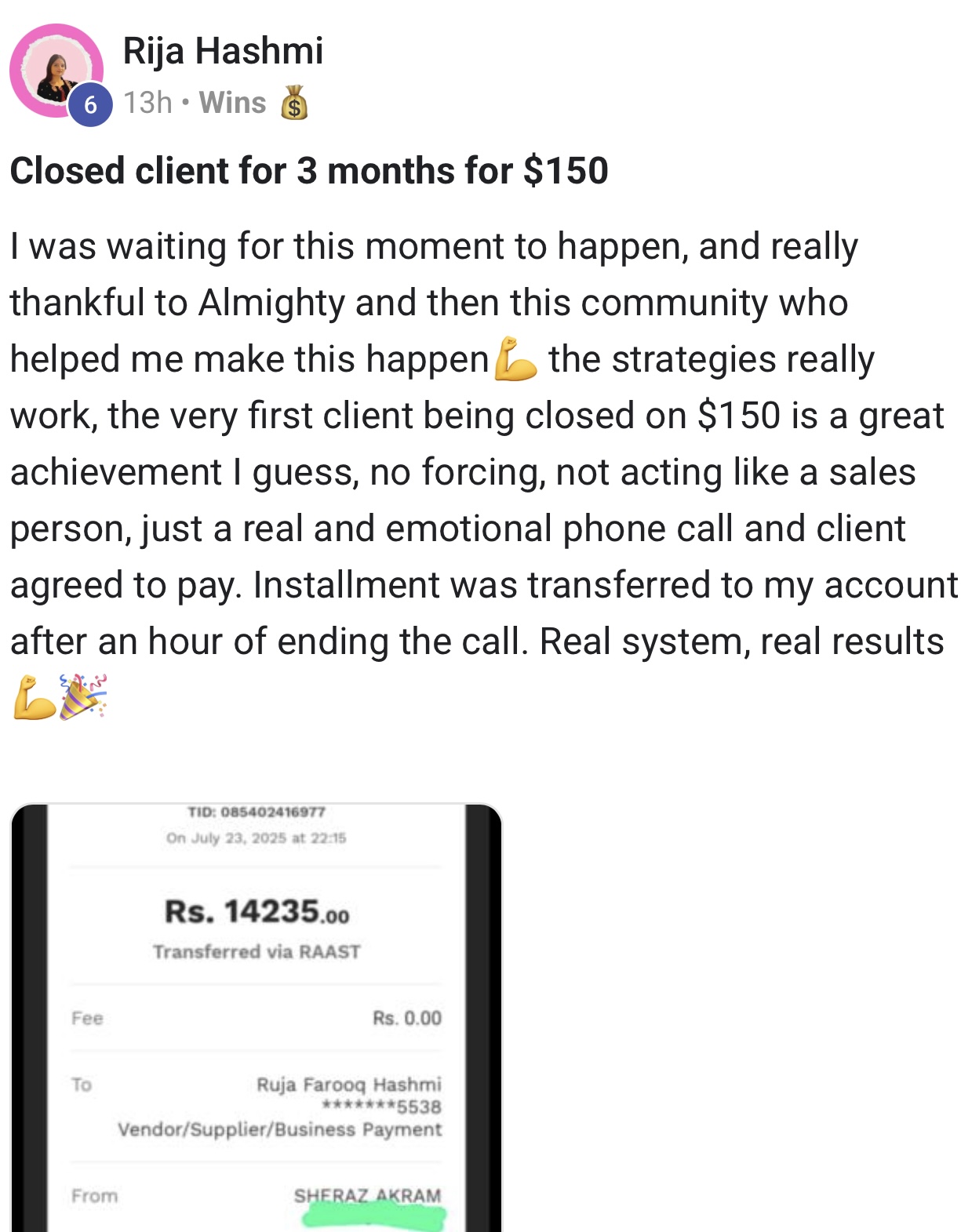 Growth Dojo community win 18