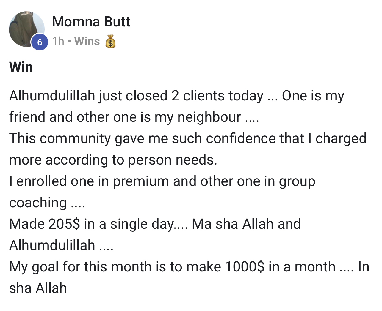 Growth Dojo community win 15