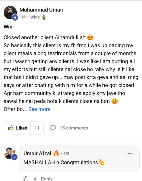 Growth Dojo community win 9
