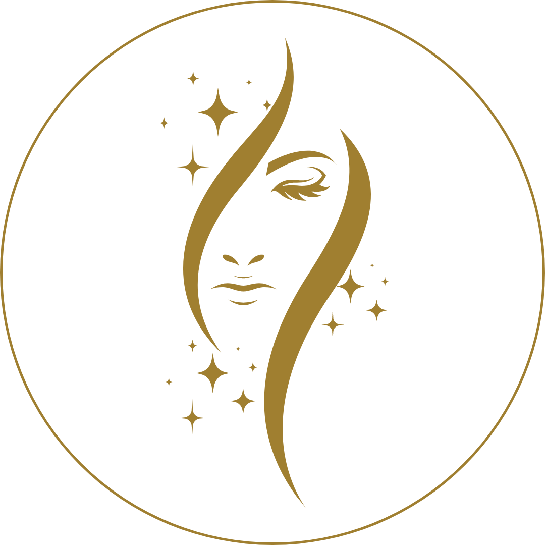 female face surrounded by sparkles, representing beauty and skin rejuvenation