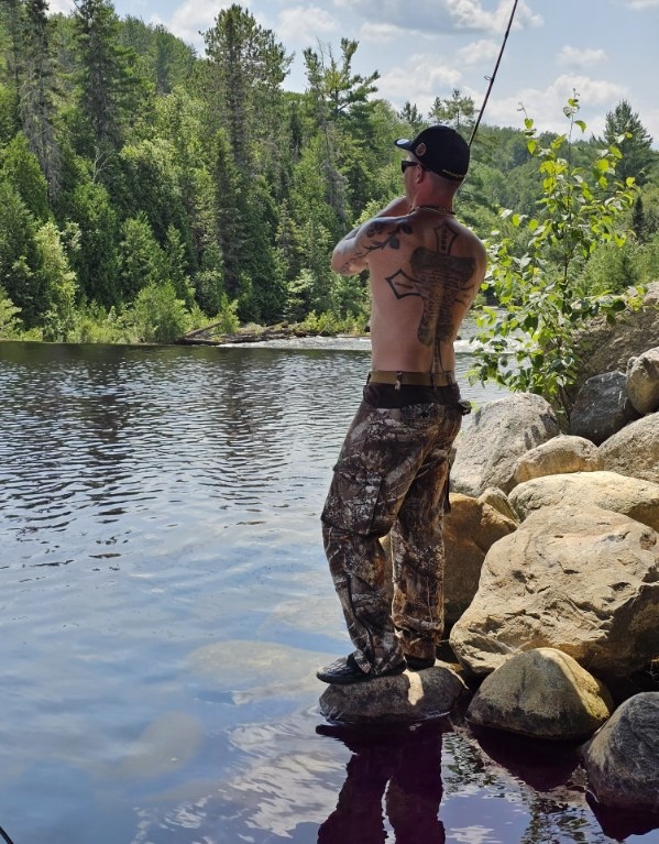 Chief Little Eagle fishing for Walleye.