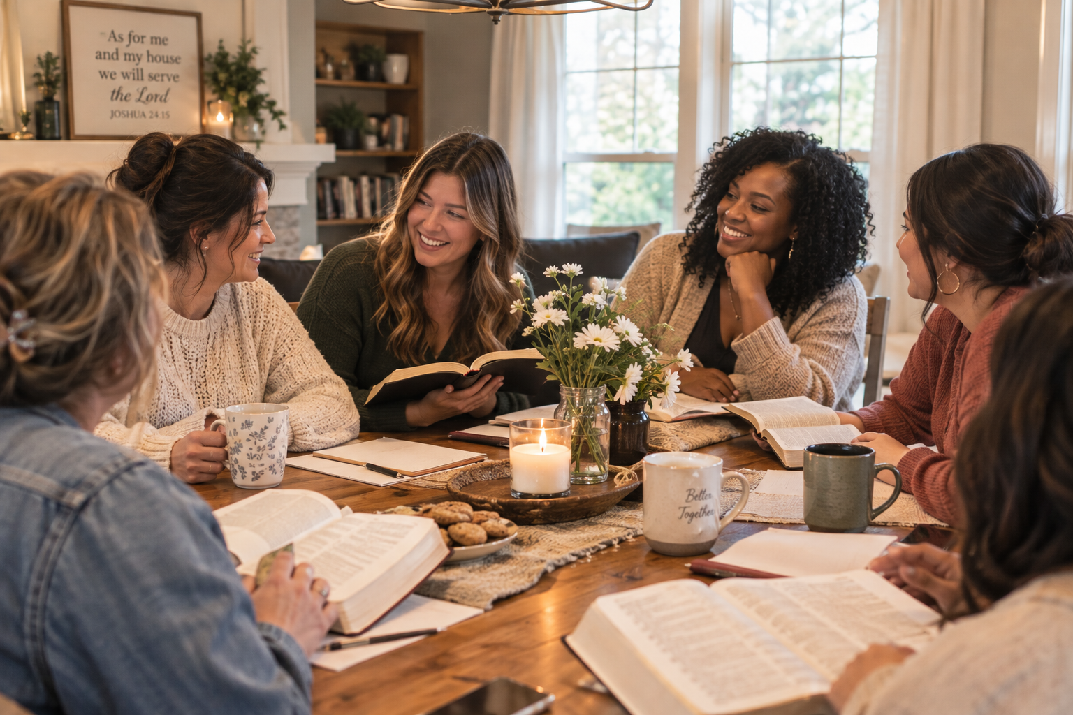 Friends gathered in a cozy living room with simple Valentine’s decorations Friends gathered in a cozy living room with simple Valentine’s decorations