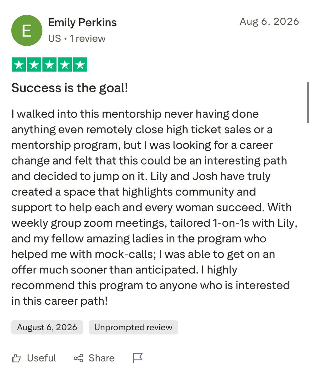 Testimonial screenshot 5