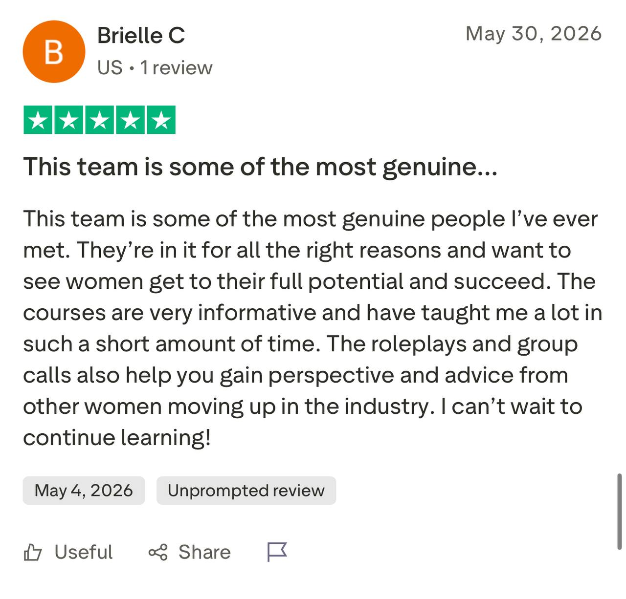 Testimonial screenshot 4