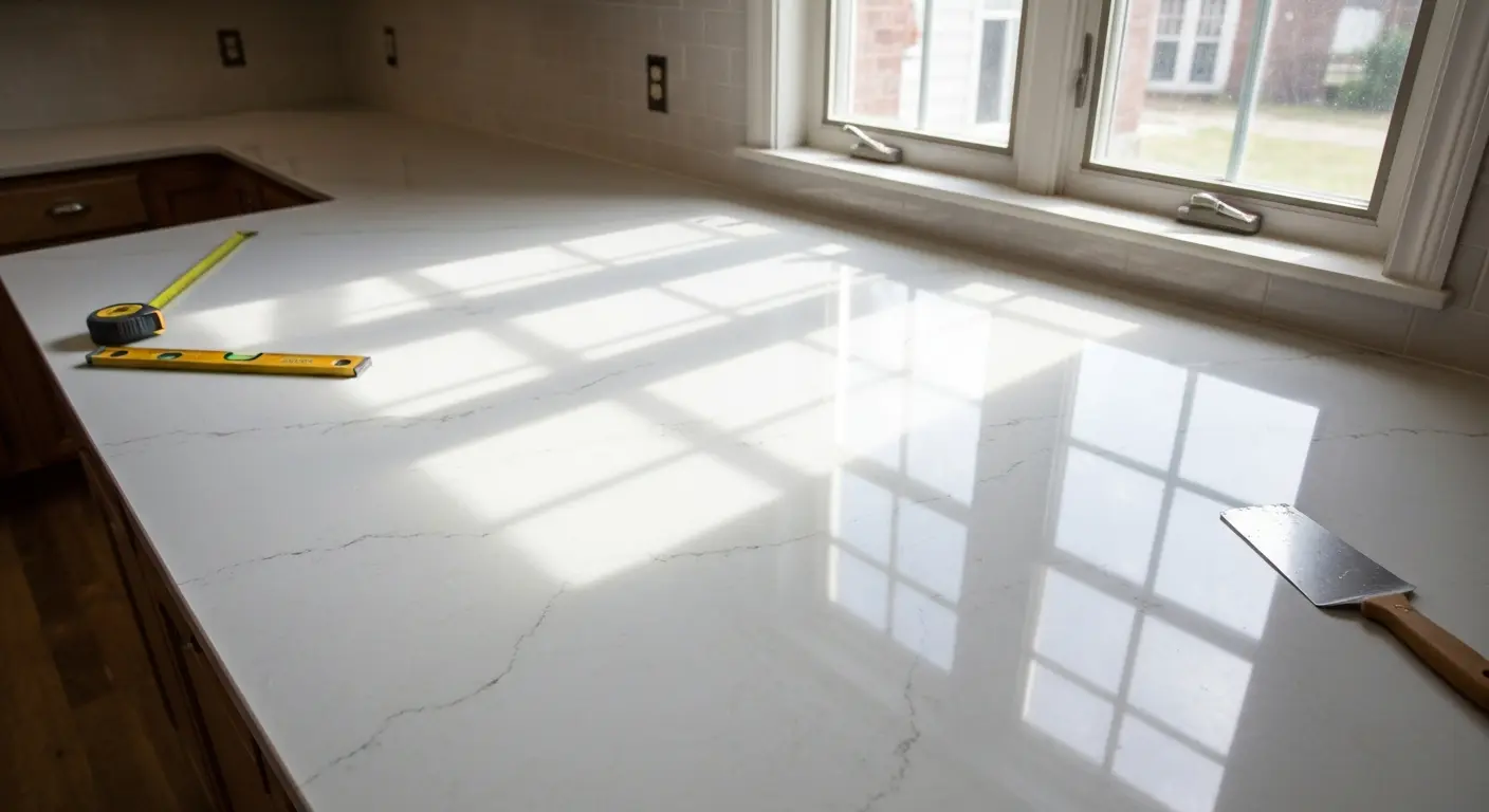 Quartz countertop installation