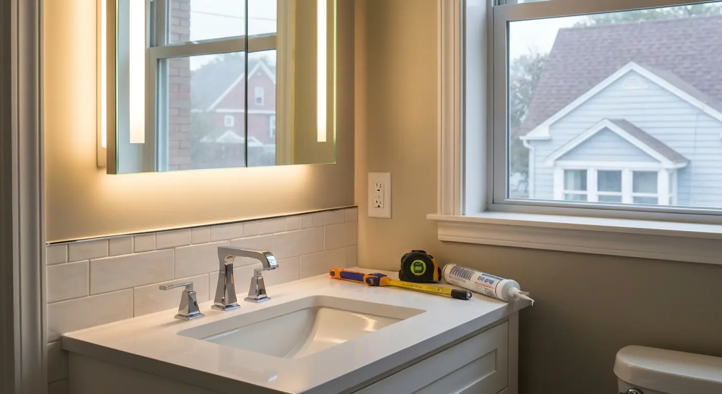 Bathroom vanity and fixture installation