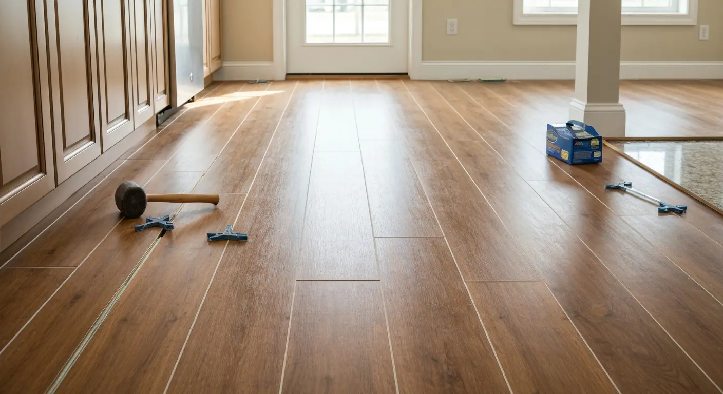 Luxury vinyl plank kitchen flooring