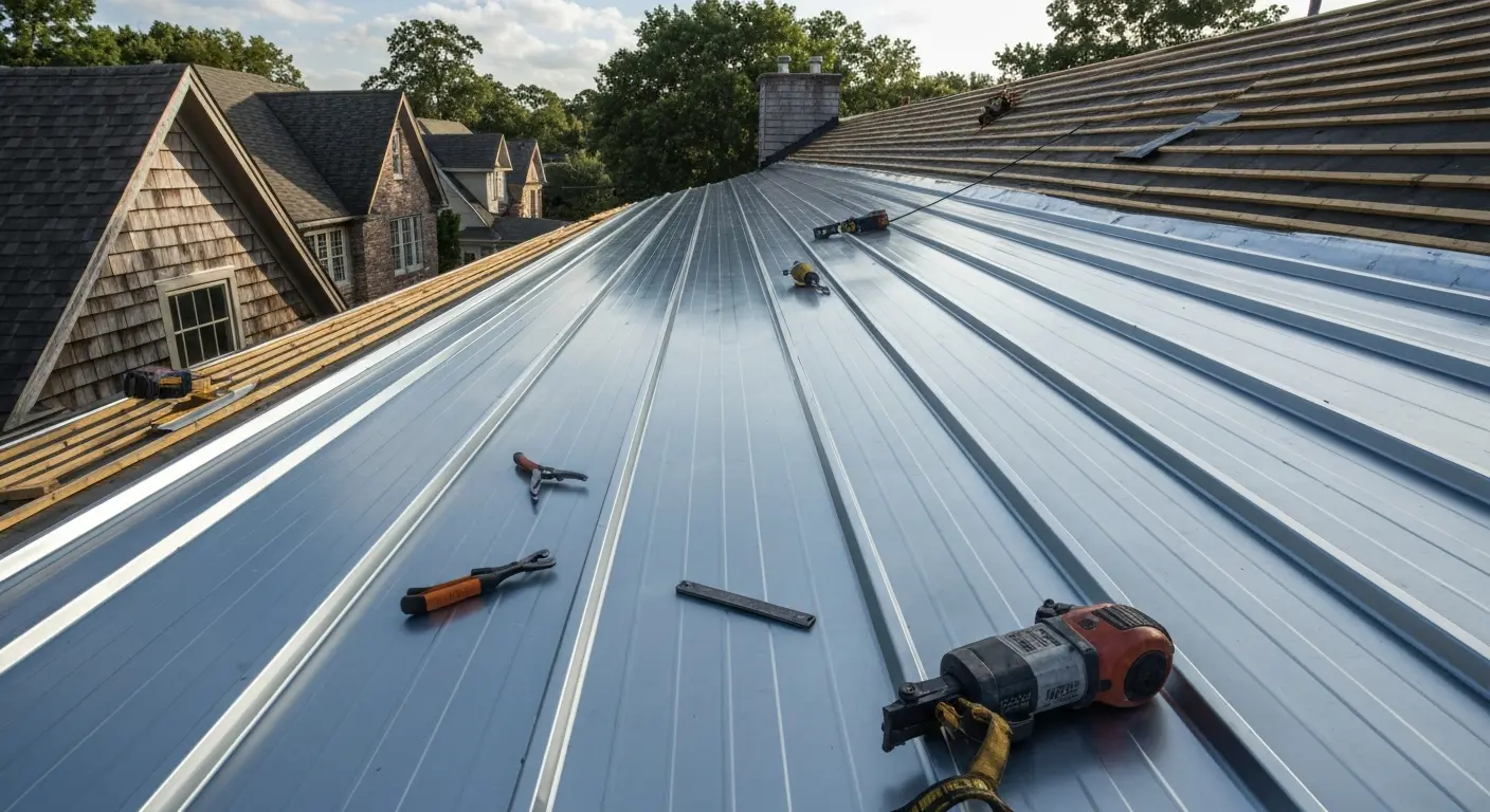 Metal roof installation