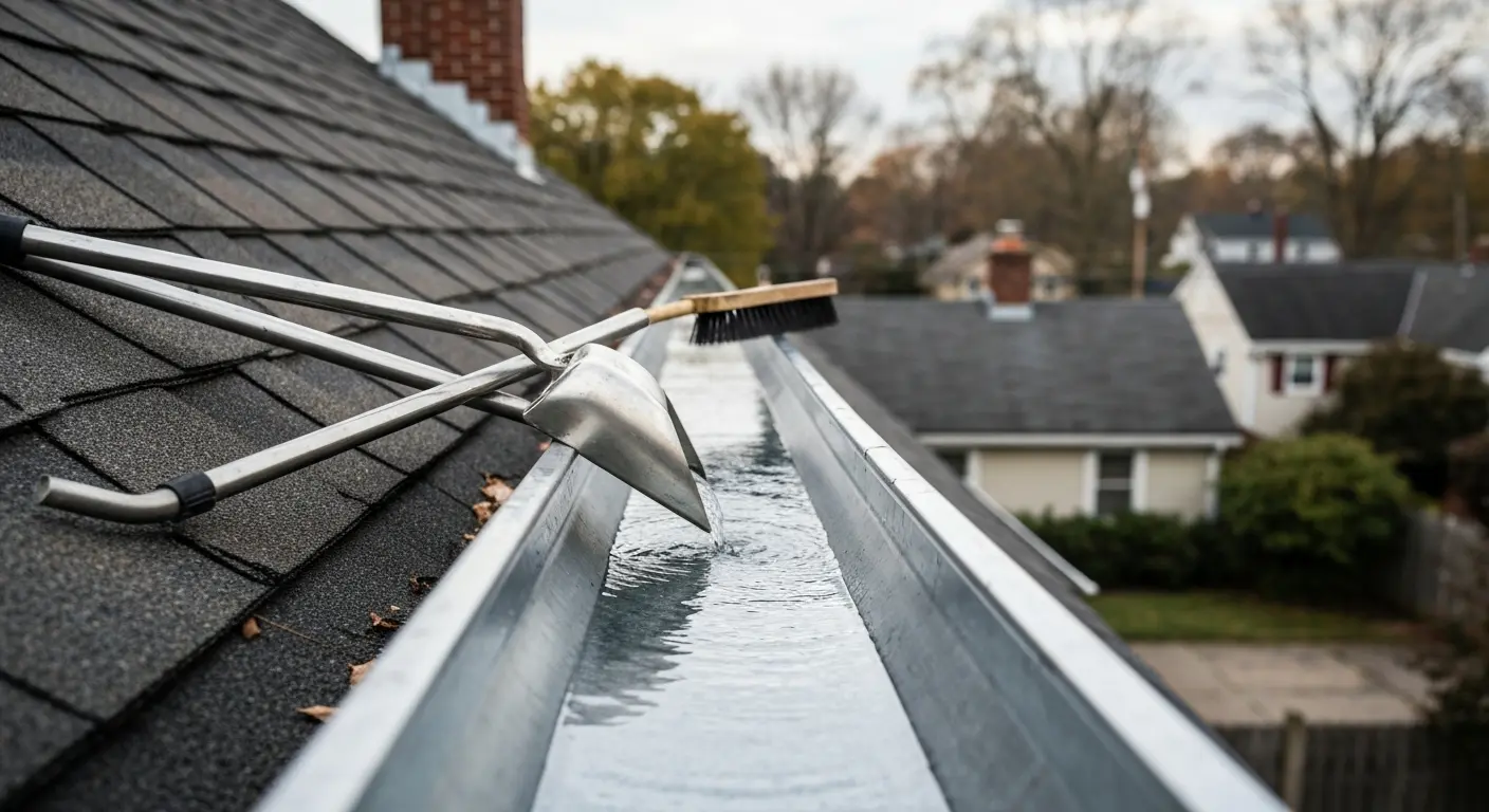 Gutter cleaning and debris removal