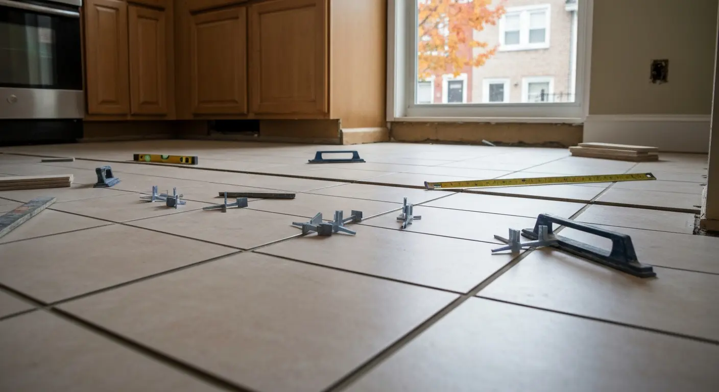 Ceramic tile kitchen flooring