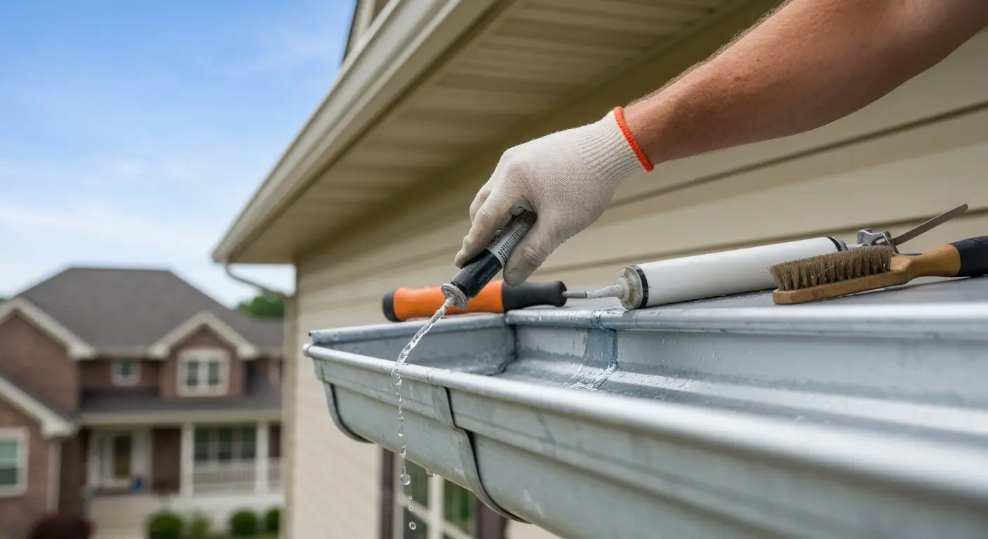Gutter leak repair