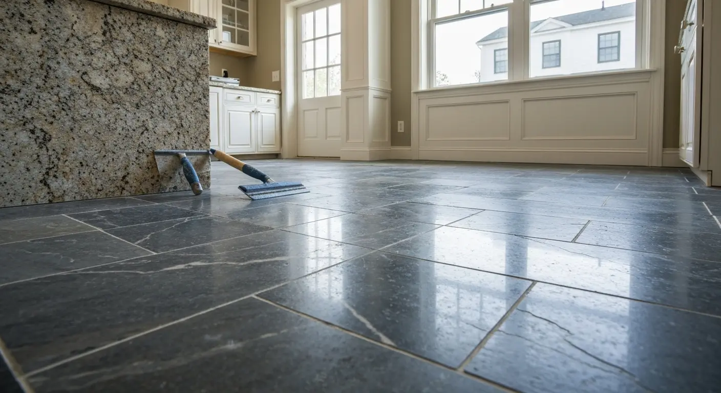 Natural stone kitchen flooring