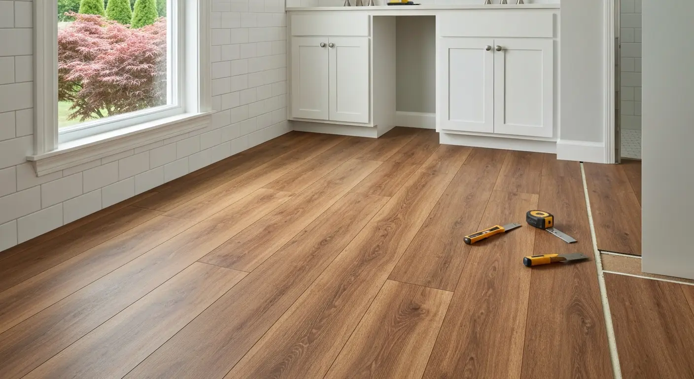 Luxury vinyl plank flooring bathroom