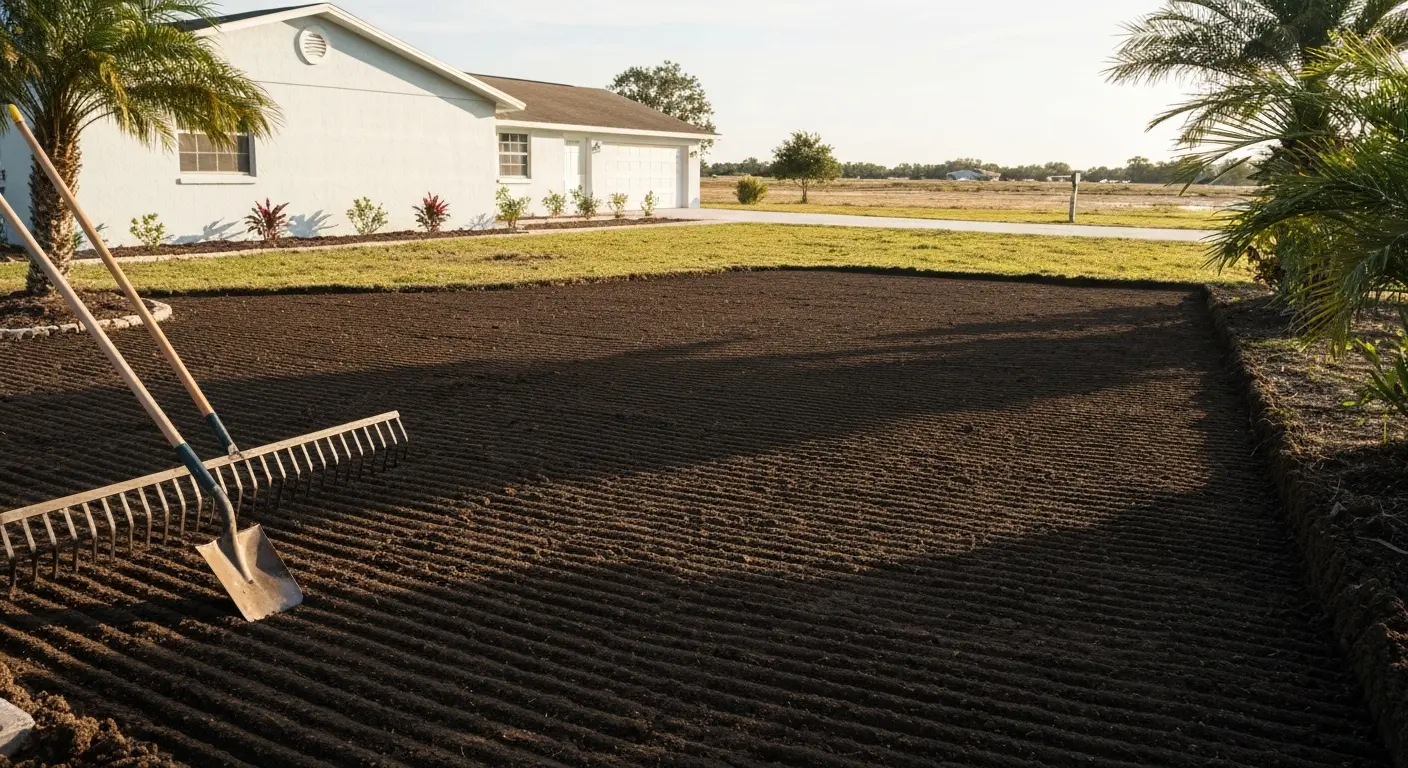 Sod removal and grading work