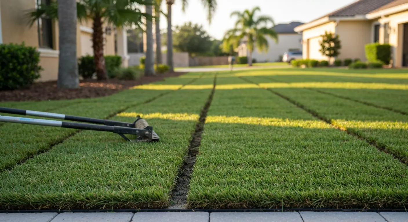 Sod installation project in Sarasota