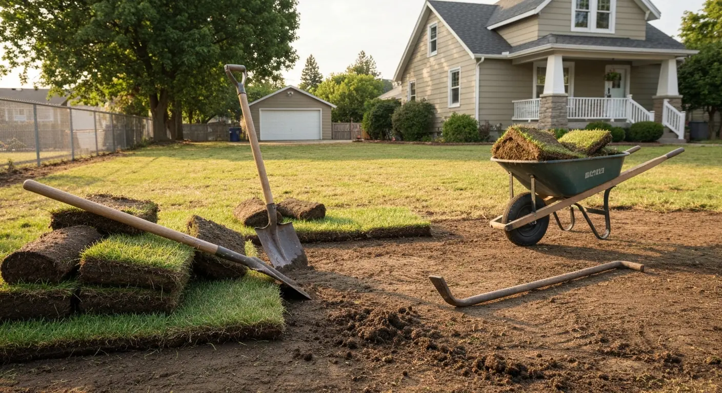 Sod removal and site prep