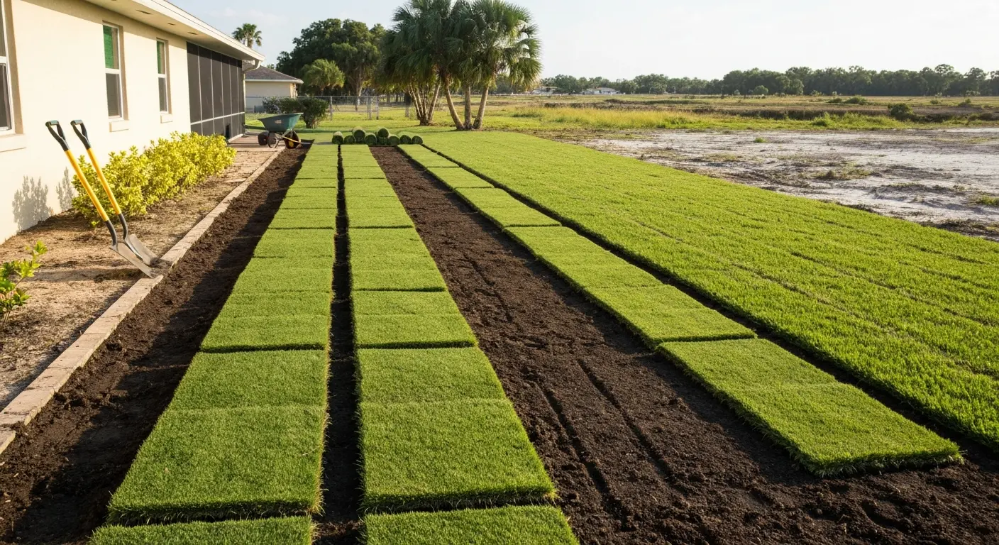 Sod installation in Lehigh Acres
