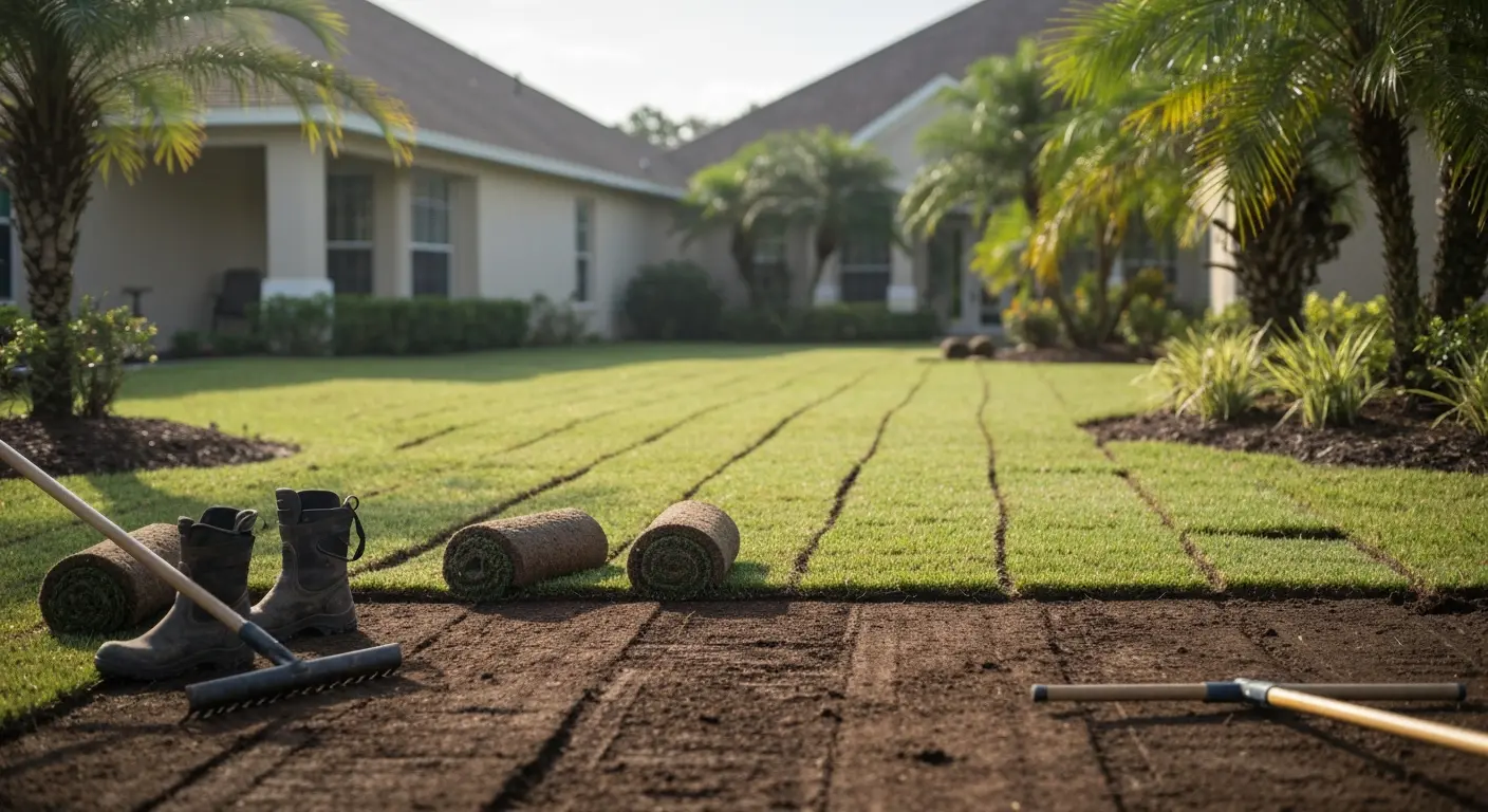 Contractor overflow sod installation