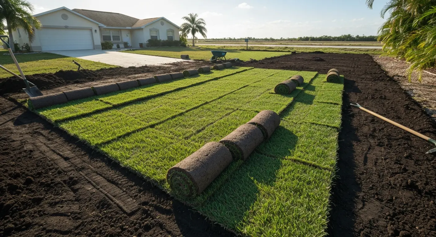 Residential sod installation