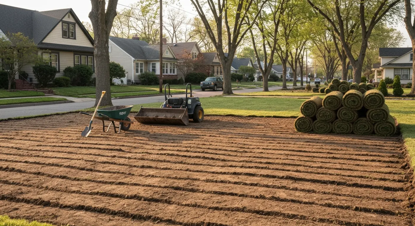 Sod removal and old turf demo