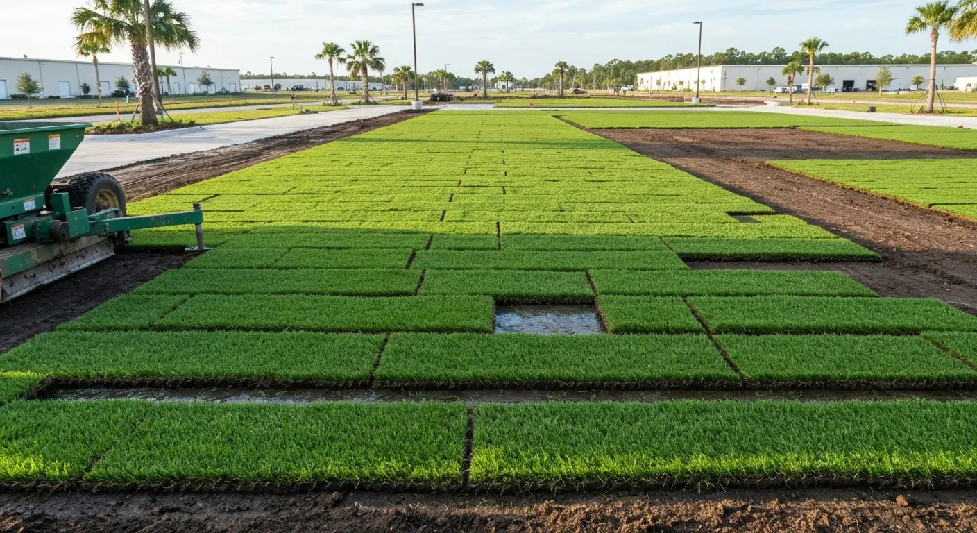Commercial sod installation