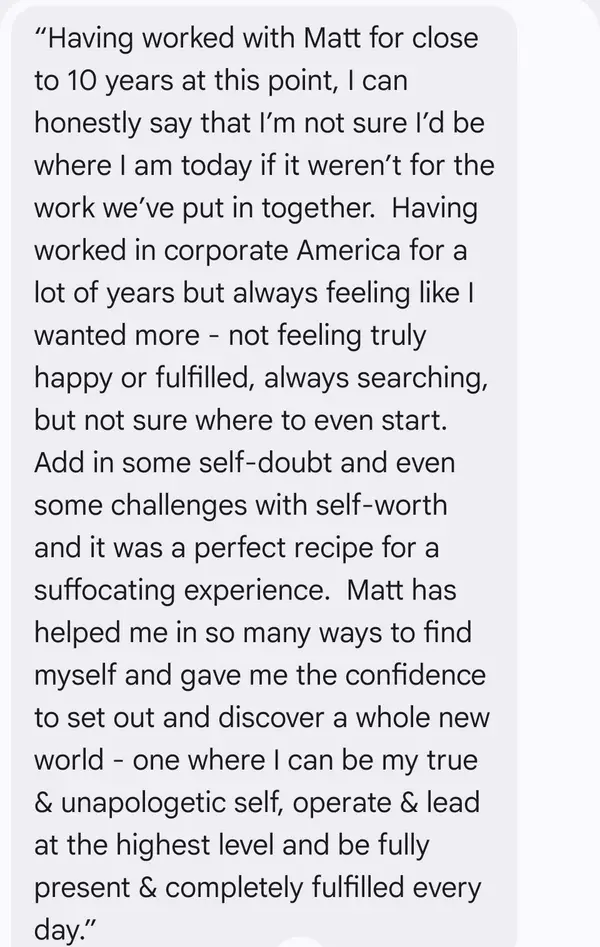 Text message from Dan about working with Matt Swartz