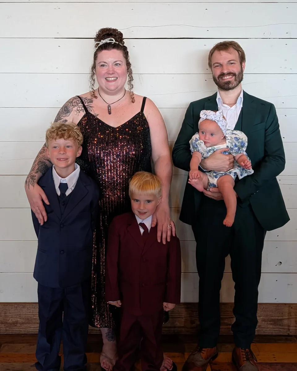 Matt Swartz with his wife, Skylar, and their three children