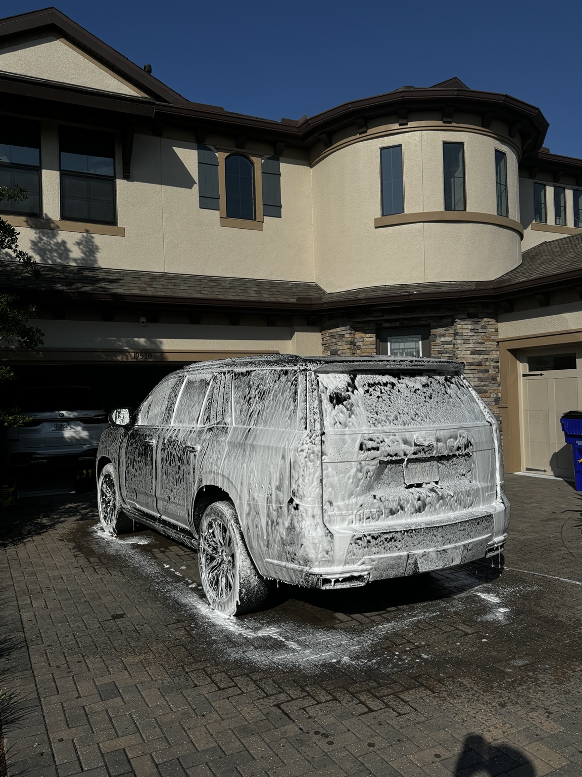 Rolls-Royce receiving a foam wash