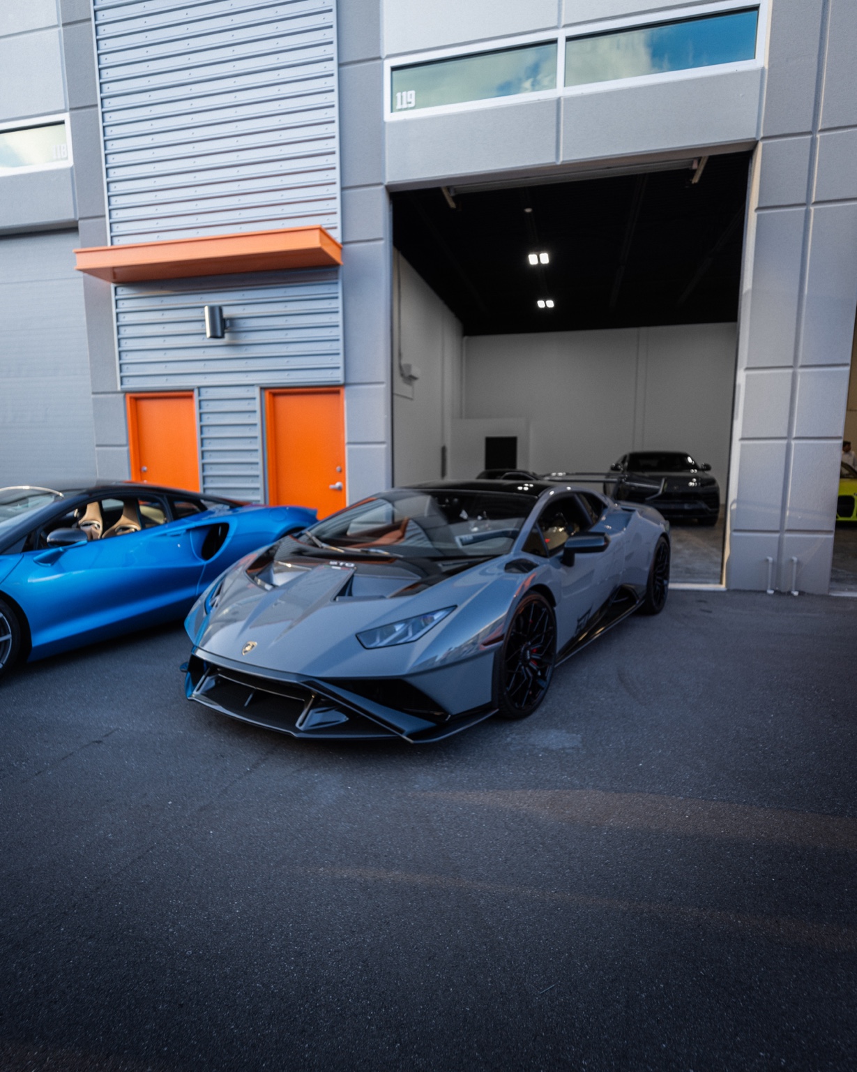 Exotic cars outside the ONYX detail studio