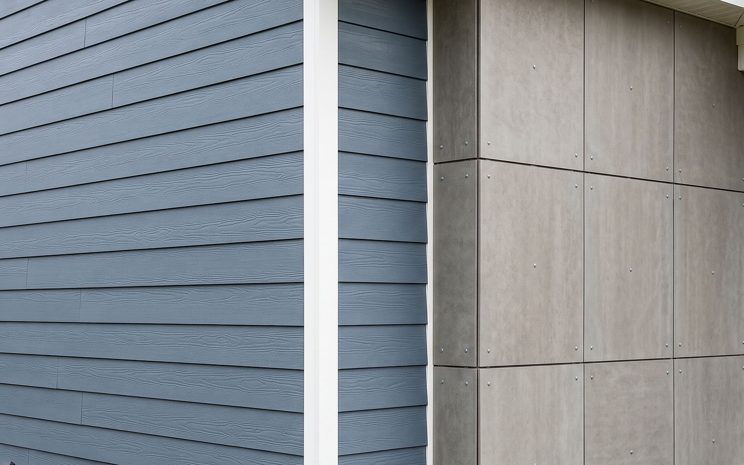 Fiber cement lap siding, thick boards holding a straight painted line