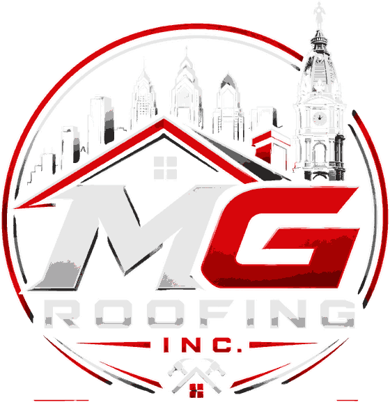 MG Roofing Inc. — Philadelphia skyline badge logo