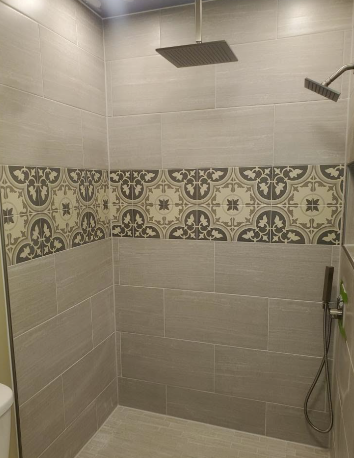Tile cleaning and refinishing project
